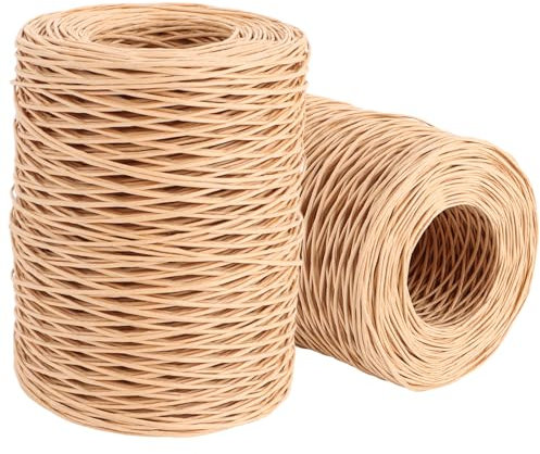 YAYODS 2 x 200m Paketschnur - Papierdraht Natur zum Eisendraht - Braun Papierkordel 2mm - Paketschnur Naturfaser für Blumendraht, Bindedraht, Bonsai Draht, Draht zum Basteln, Papierseil, Heimwerken