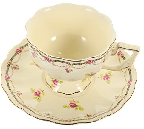 Cabilock 1 Juego De Tazas De Té Vintage De Estilo Europeo Juego De Taza Y Platillo De Cerámica Taza De Café