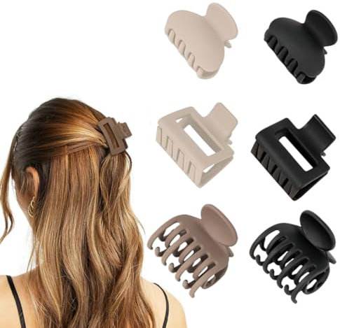 XUZOPIM 6 Piezas Pinzas De Pelo Pinza Pelo Pequeña Hair Clips De Mate Antideslizantes Para El Pelo De Mujer Pinzas Rectangulares Neutral
