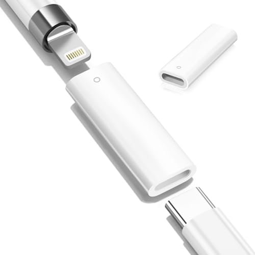 Adattatore USB-C per Apple Pencil 1 Generazione Supporta l'accoppiamento Bluetooth per iPad Adattatore da lightning a USB C (1Pcs)