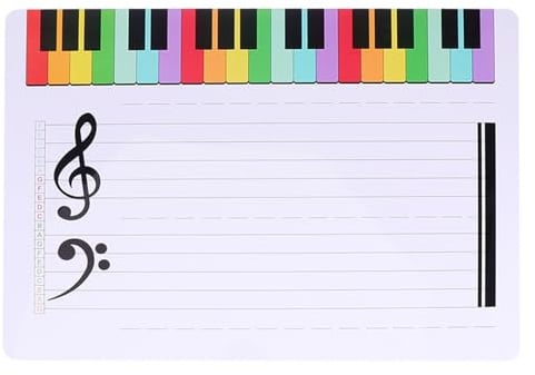 Artibetter Tableau Blanc Effaçable 11.18X8.27 Pouces Avec Portée Musicale Réutilisable Léger Pour Exercices De Solfège Et Enseignement De La Musique