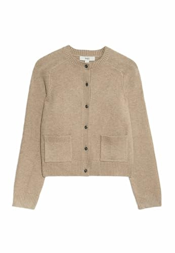 Marks & Spencer Donna Filato Air Girocollo con Bottoni Frontali Cardigan Corto – vestibilità Regolare – con Stretch