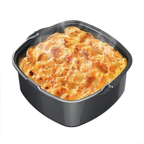 FACULX Padella quadrata per friggitrice ad aria, teglia da forno, cestello per arrosti, teglia da forno (20,3 cm)