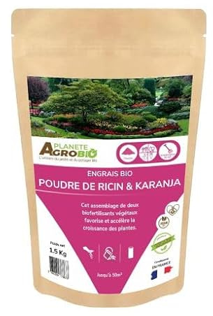 Engrais bio poudre de ricin et karanja 1.5 Kg