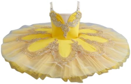 EFLALYHG Professional Ballet Tutu Girls Platter Pancake Tutu Ballerina Party Dress Child Ballet Dance Competition Costume