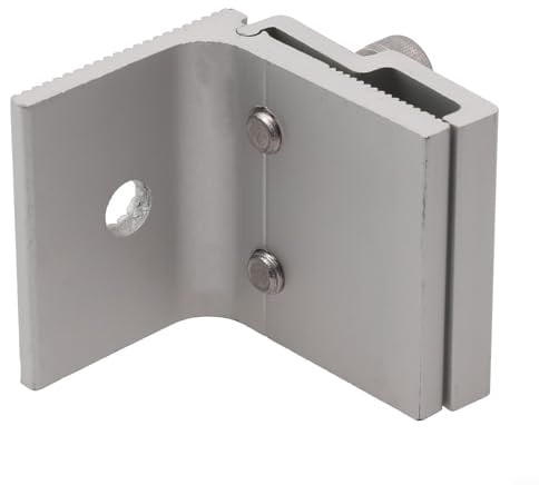 Lawnoval Lot de 4 colliers de serrage pour panneau solaire en alliage d'aluminium, 45 x 52 mm, pinces de toit en métal pour système photovoltaïque, fixations de toit solaires argentées, lot de 4