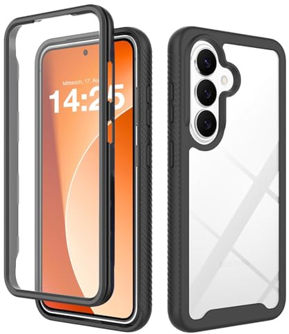 LBH 360 Grad Handy Hülle für Samsung Galaxy S26 Premium Smartphone Case Schutzhülle Cover Rundum Komplettschutz Kamera Display Stoßfest Full Body Vorne Hinten Full Cover Schwarz