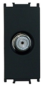 TV Satellitenneinsatz schwarz 1M 1 modul 1db TV Steckdose Satellitendose SAT Dose Ersatzteil KM16SB TEM PD12 Einsatz 1795