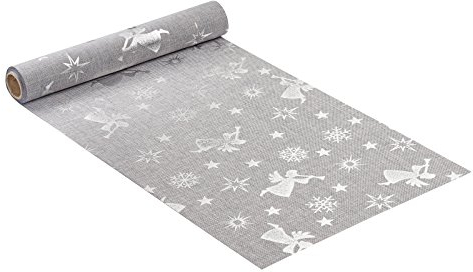 Deko-Tischband Engel, 28 cm x 3 m, grau