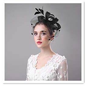 Fascinators Elegant Federn Kopfbedeckung Mesh Stirnband Hochzeitskirche Haarschmuck Haar Schleier Cocktail TeaParty Haar Clip Accessoires für Karneval Kostüm Fasching Blumen Weihnachten Halloween