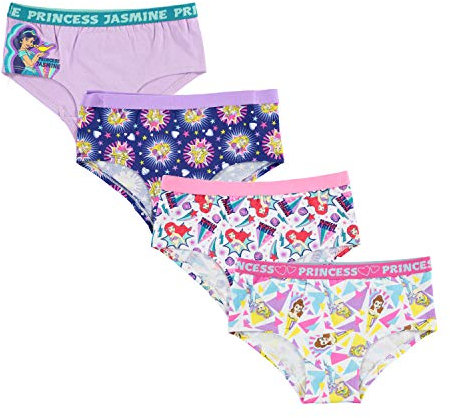 Disney Girls' Big Princess 4pk Supersoft Reactive Print Panties, 6
