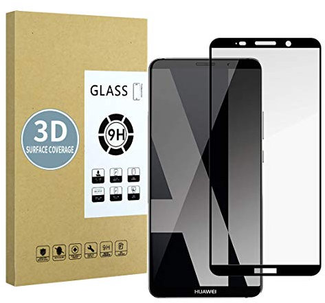 E-Hamii Protector de Pantalla Compatible con Huawei Mate 10 Pro[Negro],[Alta definición][Anti arañazos],Cristal Templado 3D,[Respuesta Sensible][Instalación sin Burbujas]
