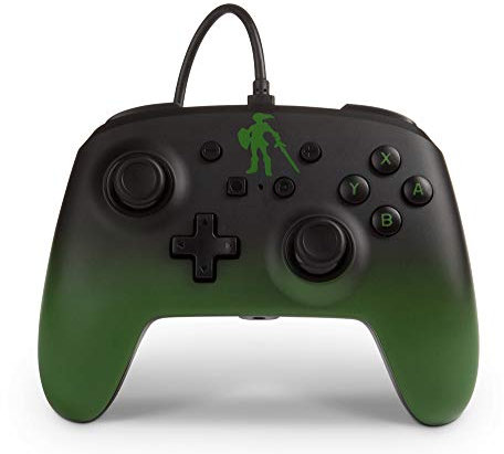 PowerA - Mando Con Cable, Botones Programables Y Salida De Audio Verde Y Negro Zelda Link (Nintendo Switch)