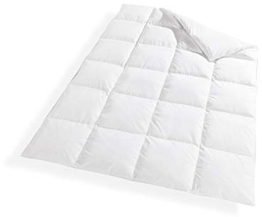 VitaloClassic Ganzjahres-Decke Medium 4 Jahreszeiten Bett-Decke - Daunen-Decke aus 100% Daunen - Allergiker Stepp-Decke Wärmeklasse 3-135x200 cm