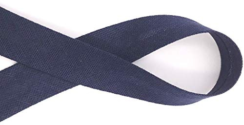 Schrägband Baumwolle frei Farbwahl, 18mm, 14 Farben 3m, 5m, 10m (Marineblau, 10m)