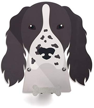 English Springer Spaniel (Brown) Dog Lead Holder, Wall Mounted Hook for Hanging Pet Leads