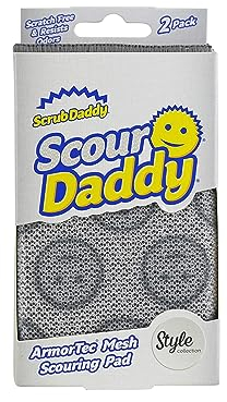 Scrub Daddy Scour Daddy Style, Scourers Non Scratch Scrubbing Sponge, Scouring Pads, Kitchen Sponges for Dishes, Dishwashing Pan Scrubber, Cleaning Supplies, Dish Sponges for Washing up, Pack of 2