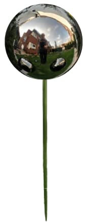 Jürgen Bocker Garten-Ambiente Gartenstecker Rosenkugel 15 cm mit Stab 80 cm aus Edelstahl Schwarz poliert