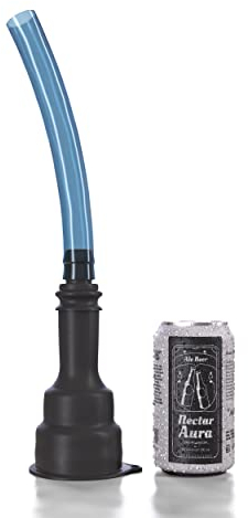 Biersturz Dosentrichter | 2 in 1 Bierbong Biertrichter Bierrutsche mit Bierstecher | Festival Gadget für Partys & Outdoor Veranstaltungen | Schwarz