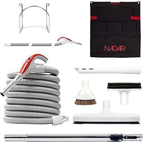 Générique Trousse Complète Kit Flexible, Brosses, Accessoires pour Aspirateur Centralisé - Compatible Toutes Marques Aspiration Centralisée - Garantie 2 Ans (9,10 ML)