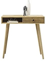 Robas Lund Garderobenkonsole Eiche Massivholz, BxHxT 80x80x35 cm, Braun
