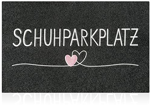 AAZZKANG Fußmatte Schuhparkplatz Innen Außen Willkommen Türmatte mit rutschfest Gummi Rückseite Ultra absorbieren Schlamm Einfach zu säubern Haustür Eingangsteppich Schwarz