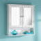 Homme Concept - White/Grey Double Door Wall-Mounted Mirrors Cabinet, Bathroom Storage Unit, Bathroom Mirror With Shelf flat packed. (Double Door, White)