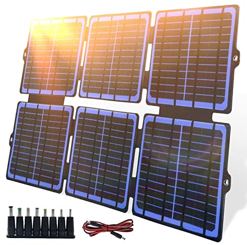 Solarpanel 30W faltbar Solar Panel 2022 Neu Solar ladegerät 12V mit USB/typ C Monokristallines ETFE IPX5 wasserdicht,Tragbare powerstation für Handy RV Tablet und Camping Reisen,Balkon