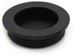 DOJA Barcelona | Tirador Integrado Redondo Negro | Ø40.5x10 mm | Pack 4 | Tirador de Embutir | Tirador Uñero | Tirador Empotrado Puerta Corredera, Puertas de Armario, Cajones, Zapatero, Ventana