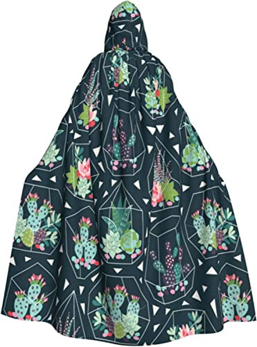 Kapuzenmantel für Erwachsene, Gittermuster, langer Kaktus-Umhang