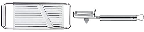 WMF Gurkenhobel 30 x 12 cm, Krauthobel, Cromargan Edelstahl, spülmaschinengeeignet & Profi Plus Kartoffelschäler Pendelklinge 19 cm, Pendelschäler einschneidig, Gemüseschäler