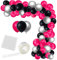 Set di 122 palloncini rosso rosa, nero, argento metallizzato, per western cowgirl, compleanno, matrimonio, fidanzamento, anniversario, addio al nubilato