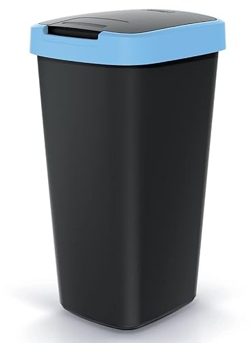 BirnePower Mülleimer Müllbehälter Abfalleimer Biomülleimer mit Deckel Abfallsammler Mülltonne 53 x 29 x 26cm Papierkorb 25L Schwingeimer (Blau)