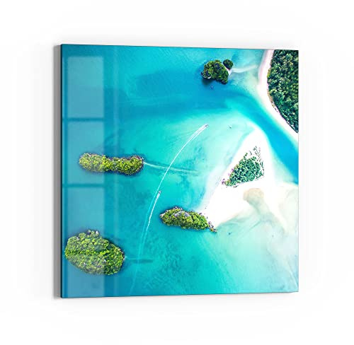 DEQORI Glasbild Acrylglas | Motiv Sirithan Strand in Krabi | quadratisch einteilig 50x50 cm | schöne Dekoration | Wandbild für Wohnzimmer, Schlafzimmer, Flur & Küche | moderne Wanddeko