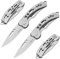 AuRiver 4 Pièces Petit Couteau Pliant, Couteau de Poche, Couteau de Poche avec Couteau Pliant, Mini Edc Outdoor Couteau à Deux Mains Pour le Plein Air, le Camping, la Survie (Argent)
