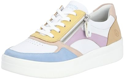 Remonte Damen D0J01 Sneaker, Aqua/Weiss/Rose/Sun/Mauve/Tan/Weiss / 83, 37 EU