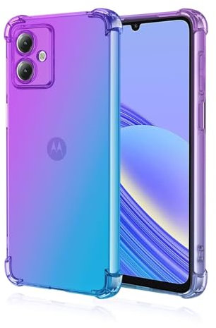 Topme Funda para Teléfono para Motorola Moto g14 (6.5 Inches), Funda para Teléfono Móvil con Gradiente de Color Transparente de Silicona Suave de TPU - Azul PúRpura