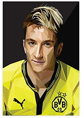 ZAPORA Marco Reus Leinwand-Poster, Schlafzimmer, Dekoration, Sport, Landschaft, Büro, Raumdekoration, Geschenk, ungerahmt, 30 x 45 cm