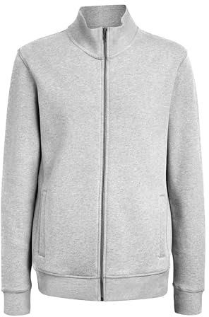 Niscioma Felpa Leggera con Chiusura Integrale a Zip - Abbigliamento Sportivo da Uomo - Giacca Leggera in Cotone per Outdoor, Corsa, Escursionismo - Stile Casual e Comodo - Colore: GY Taglia: L