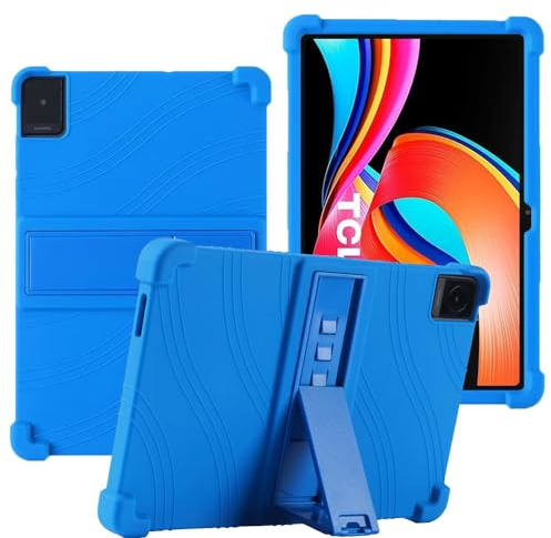 YHFZR Funda para TCL Tab 10L Generación 2/8492A, Silicón Ligera Carcasa Antideslizante con Soporte para los niños para TCL Tab 10L Generación 2/8492A 10,1 Pulgada, Azul Oscuro