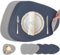 Tischsets und Untersetzer 6er Set,Platzsets Abwaschbar und Doppelseitigen rutschfest Platzdeckchen,Tischset Leder Kunstleder,Platzset Lederoptik,Platzdeckchen wasserdicht(Oval,Dunkelblau/Hellgrau)