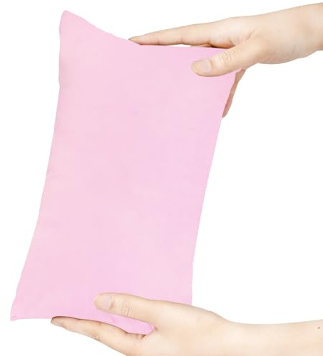Winmany Mini-Kissen, 27,9 x 17,8 cm, maschinenwaschbar, kleine Kissen, einfarbig, kleines Nickerchenkissen für Kleinkinder, Kinder, Hunde, Reisen (Rosa)