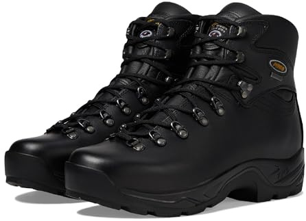 ASOLO Men's TPS 520 GV Evo Waterproof Round Toe Backpacking Boots – Full-Grain Leather Hiking Boots with Vibram Sole, Black, 10
