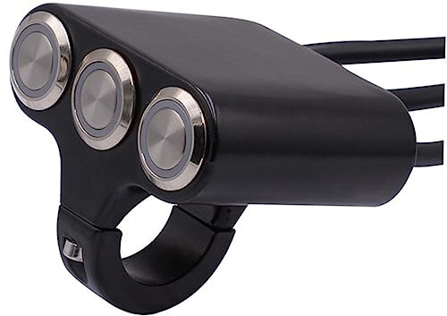 OUNONA Selbstrückstellung mit drei Positionen offen Lenkerlicht Lenker-Druckschalter Halterung für Elektroautos Lenker für Elektroauto Aluminiumlegierung Knopf mit Lichtern