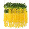 SZJH 12pcs 3.6 Feet/Piece Artificial Fake Wisteria Vine Ratta Hanging Garland Silk Flowers String Home Party Wedding Decor (Yellow)