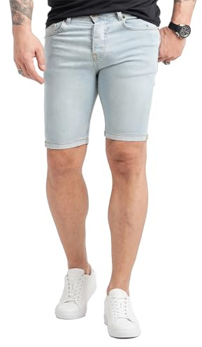 Rock Creek Herren Shorts Jeansshorts Denim Stretch Sommer Shorts Regular Fit Baumwolle Kurze Hose Jeans Shorts Sommerhose RC-2434 Hellblau W38