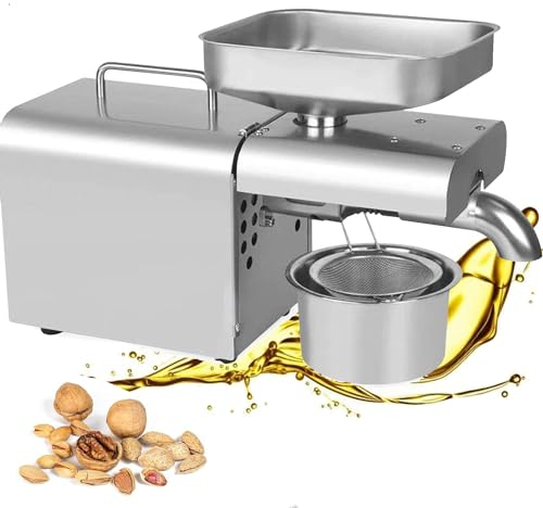 ylpddmm Oil Press Machine - Automatic Commercial Oil Expeller Extractor Stainless Steel Oil Presser Pressing Mill Maker Machine for Commercial Domestic Use 600W