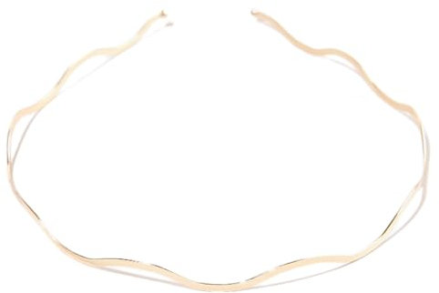 Porceosy Serre-tête en métal élégant pour femme - Bandeau en métal - Géométrie - Forme ondulée - Antidérapant - Élastique - Accessoires pour cheveux - Doré