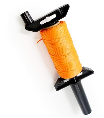 Mason Line String Reel 260FT, 390FT, 780FT, 1500FT, 2300FT, Durable Construction Twine for Laying Bricks, Blocks, Fences in Gardening, DIY & Landscaping Projects (Orange, 262 Ft)