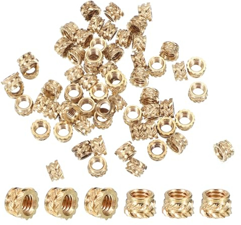 PATIKIL Insert fileté en laiton M4x4x6,31 mm, 70 pièces Écrous métriques cannelés Insert de fixation thermique pour composants d'impression 3D en plastique